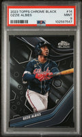 Graded 2023 Topps Chrome Black Ozzie Albies #14 Baseball Card PSA 9 Mint