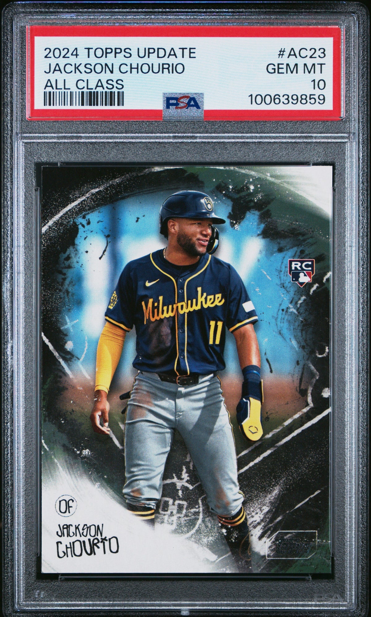 Graded 2024 Topps Update Jackson Chourio #AC23 All Class Rookie RC Baseball Card PSA 10 Gem Mint