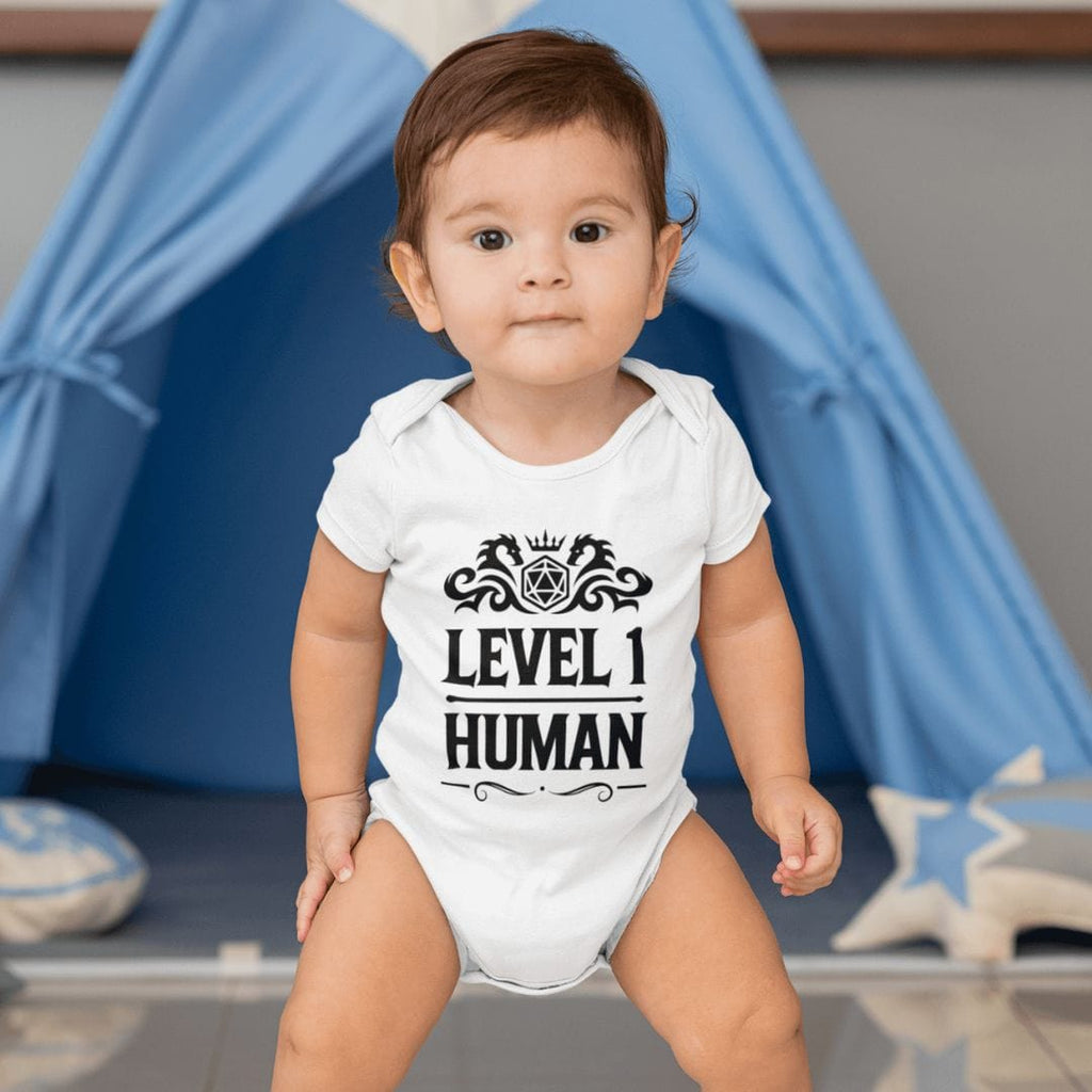 Level 1 Human Onesie - D&D Baby Bodysuit