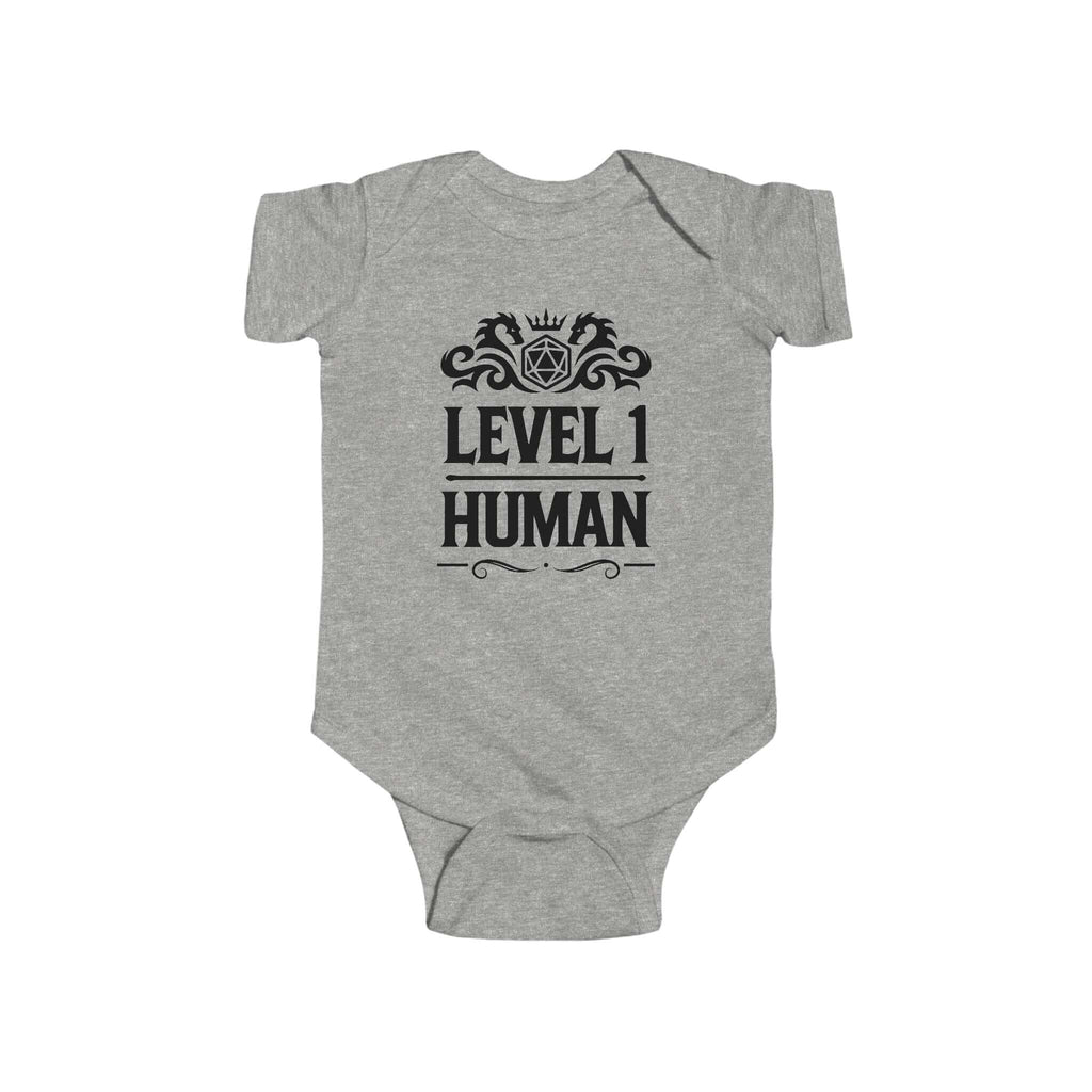 Level 1 Human Onesie - D&D Baby Bodysuit
