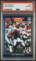 Graded 1989 Pro Set Dan Marino #220 Football Card PSA 10 Gem Mint