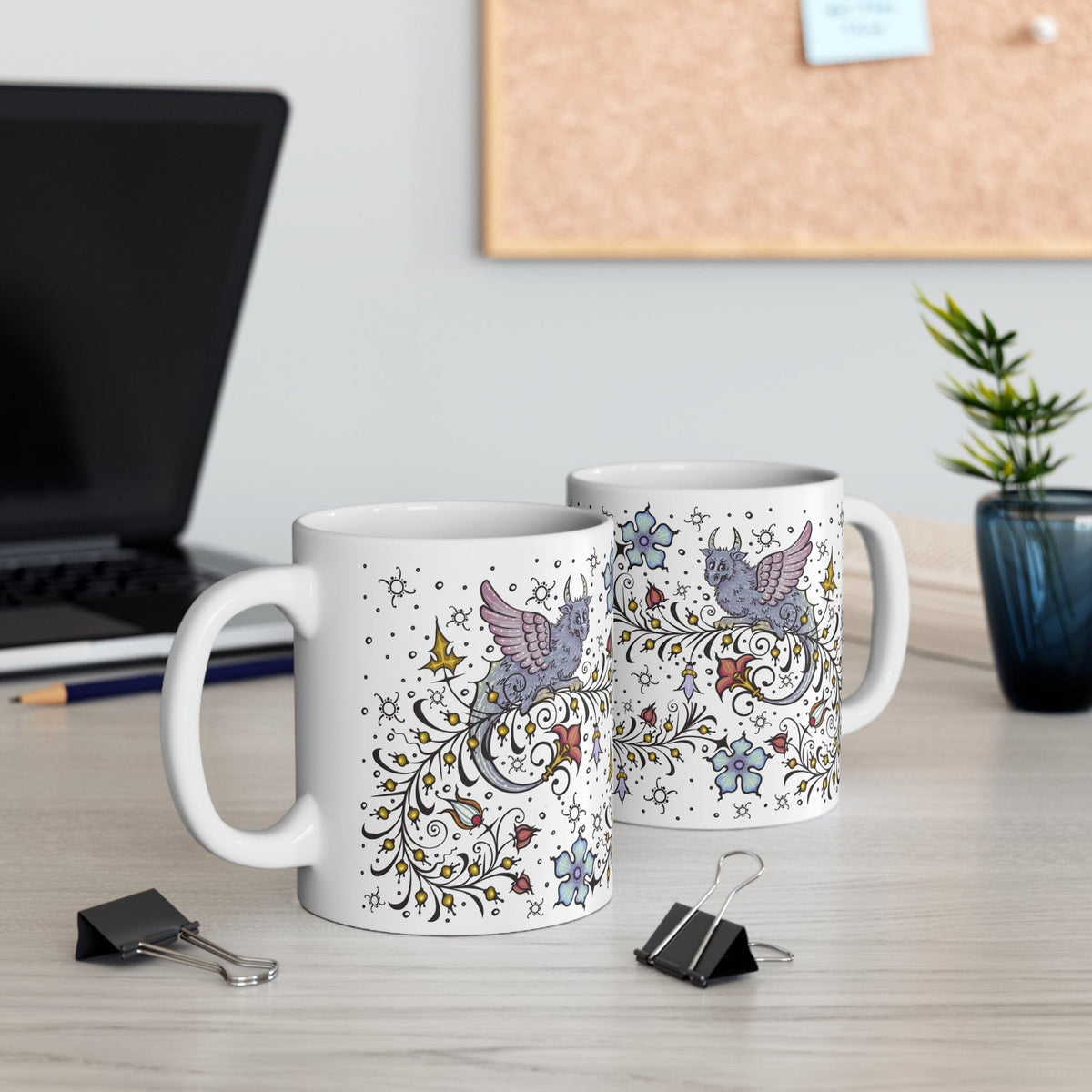 Medieval Manuscript Dragon Mug