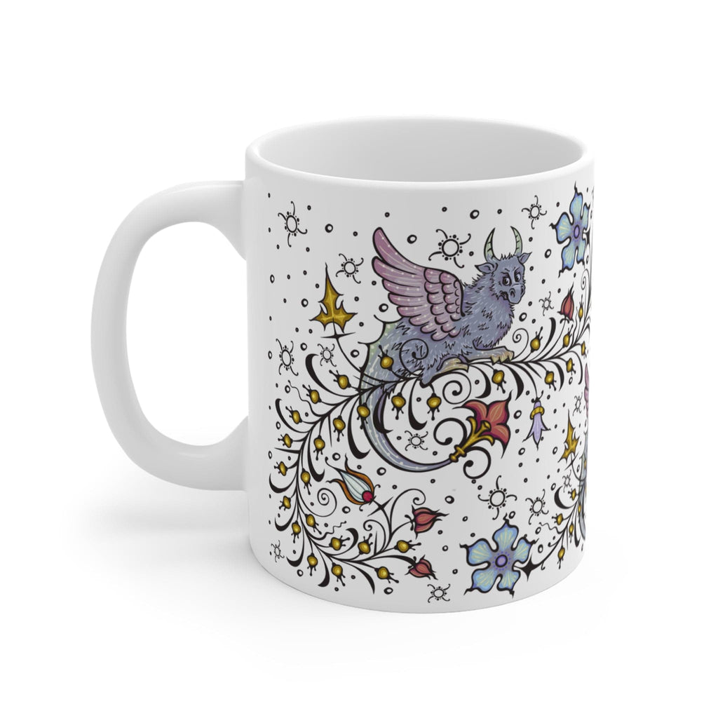 Medieval Manuscript Dragon Mug