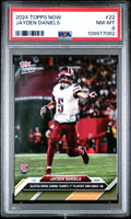 Graded 2024 Topps Now Jayden Daniels #22 Rookie RC Football Card PSA 8 Near Mint