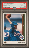 Graded 1989 Upper Deck Nolan Ryan Throwing Football #774 Baseball Card PSA 10 Gem Mint