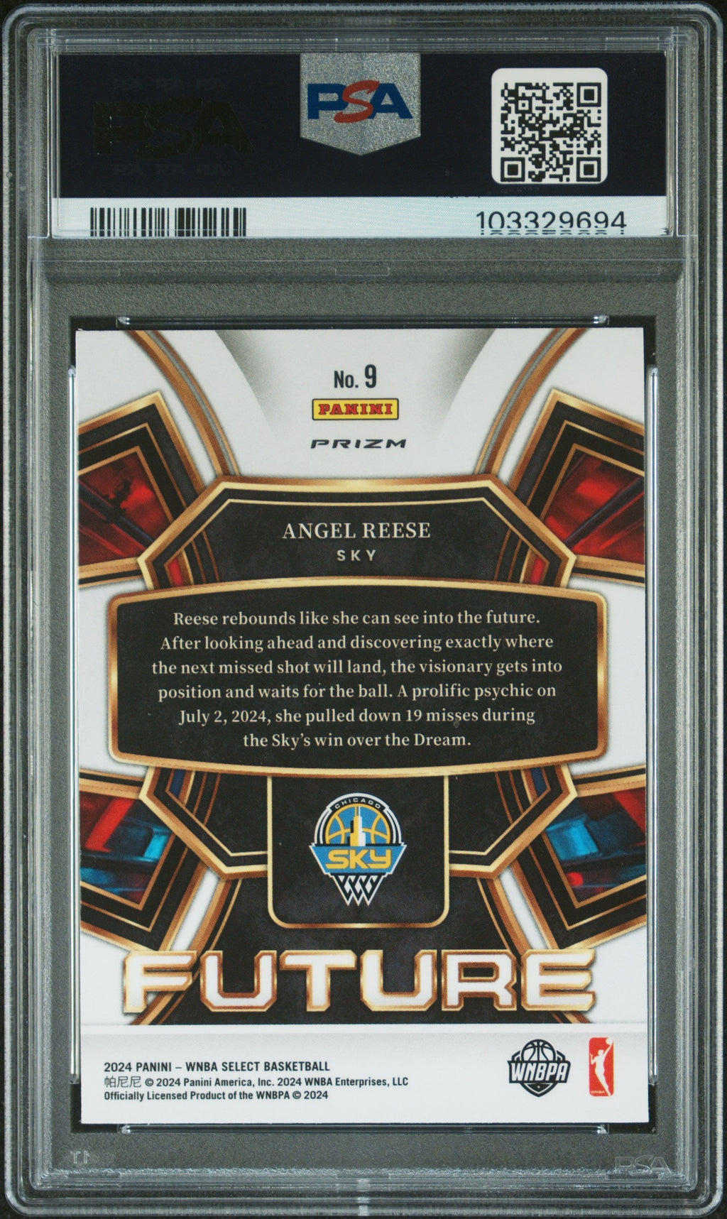 Graded 2024 Panini Select WNBA Angel Reese #9 Future Flash Rookie RC Basketball Card PSA 10 Gem Mint