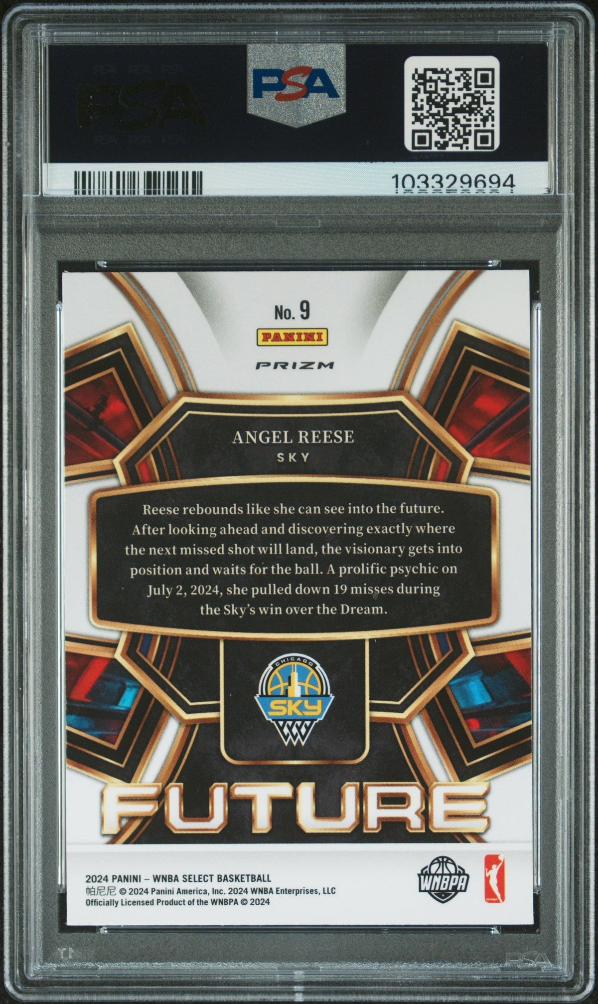 Graded 2024 Panini Select WNBA Angel Reese #9 Future Flash Rookie RC Basketball Card PSA 10 Gem Mint