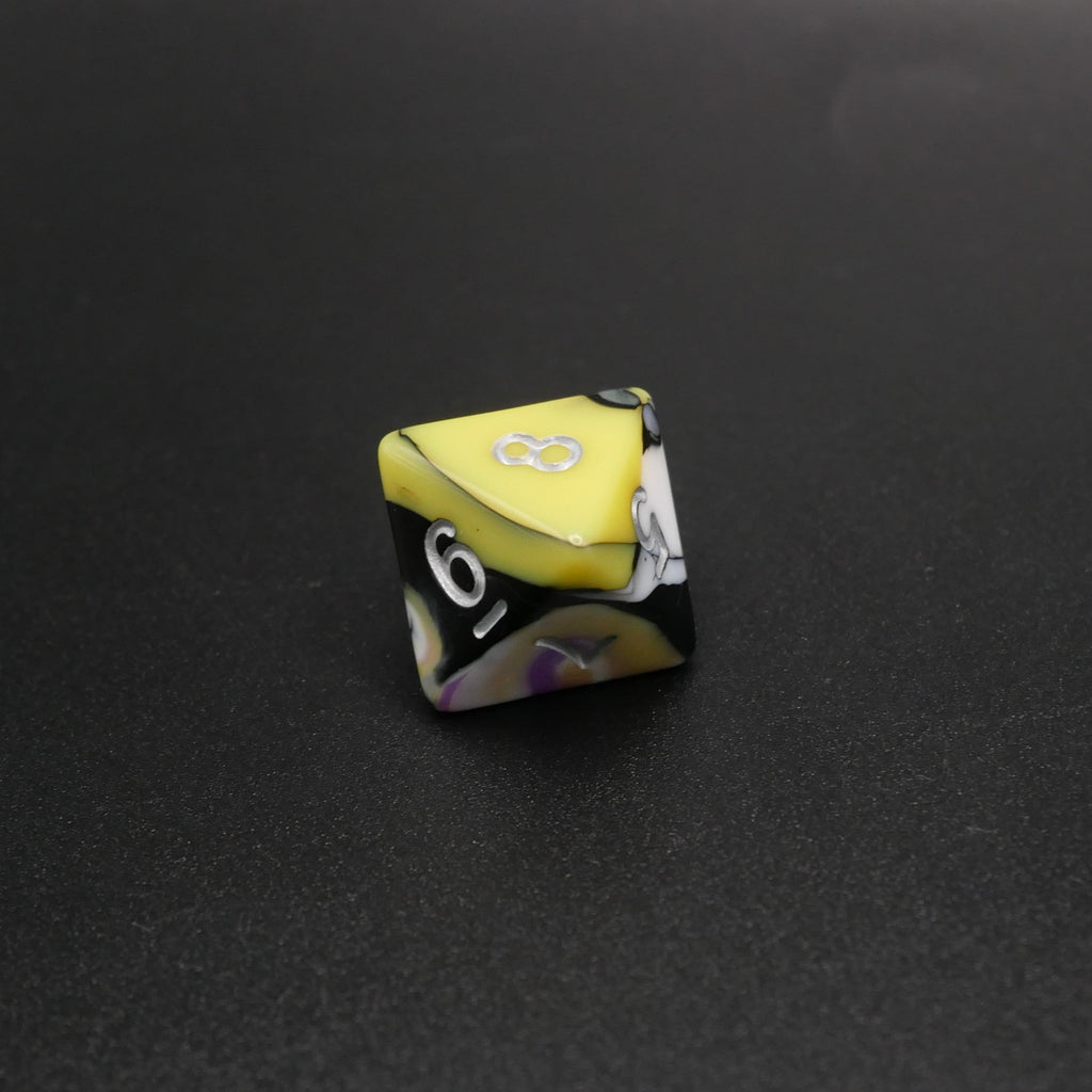 Panic Abstraction - 7 Piece DnD Dice Set | Acrylic RPG Gaming Dice