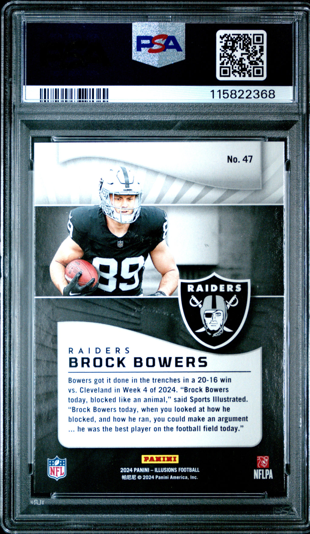 Graded 2024 Panini Illusions Brock Bowers #47 Retail Rookie RC Football Card PSA 10 Gem Mint