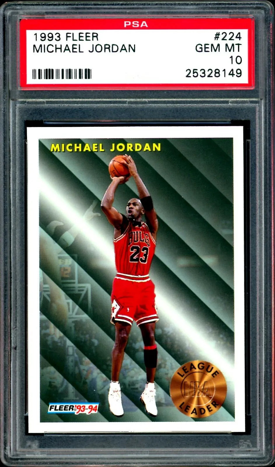 Graded 1993 Fleer Michael Jordan #224 Basketball Card PSA 10 Gem Mint