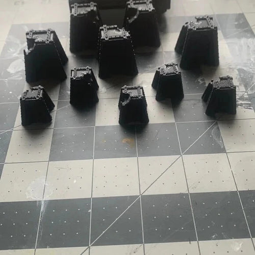 10 Pack Reinforced Concrete Dragon Teeth Tank Trap Worn Sci Fi Industrial 28mm