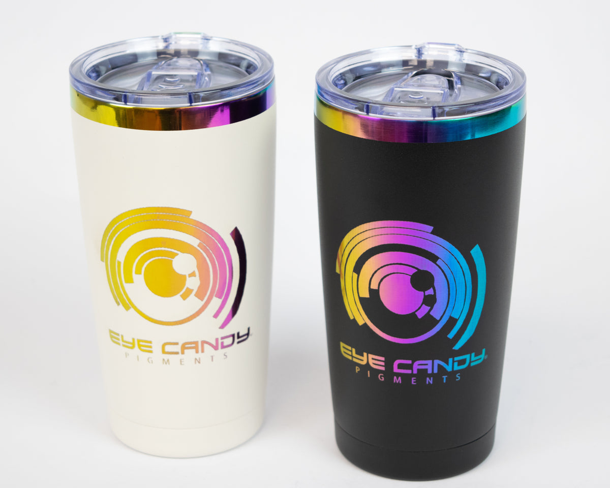 Eye Candy 20 oz Travel Mug - Black or White (Rainbow Foil)