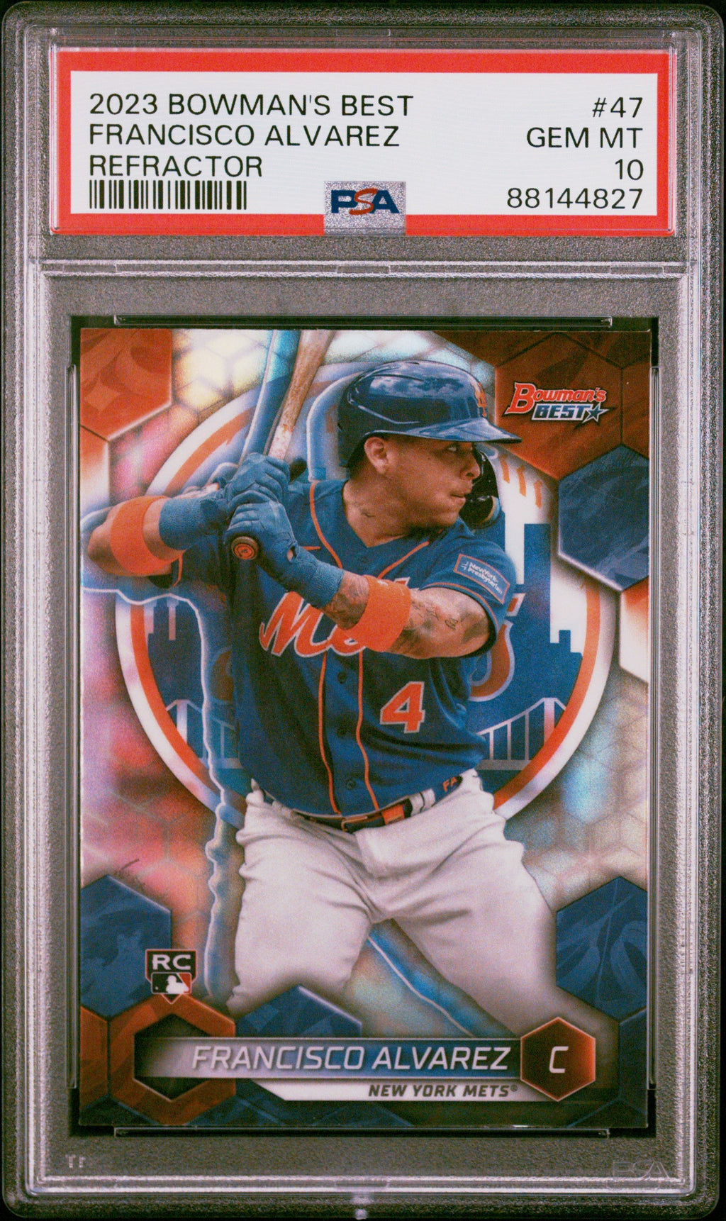 Graded 2023 Topps Bowmans Best Francisco Alvarez #47 Refractor Rookie RC Baseball Card PSA 10 Gem Mint