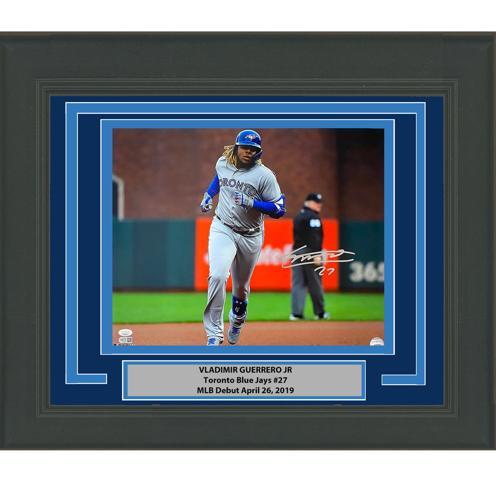 Autographed/Signed Vladimir Guerrero Jr. Toronto Blue Jays 16x20 Baseball Photo JSA COA #2