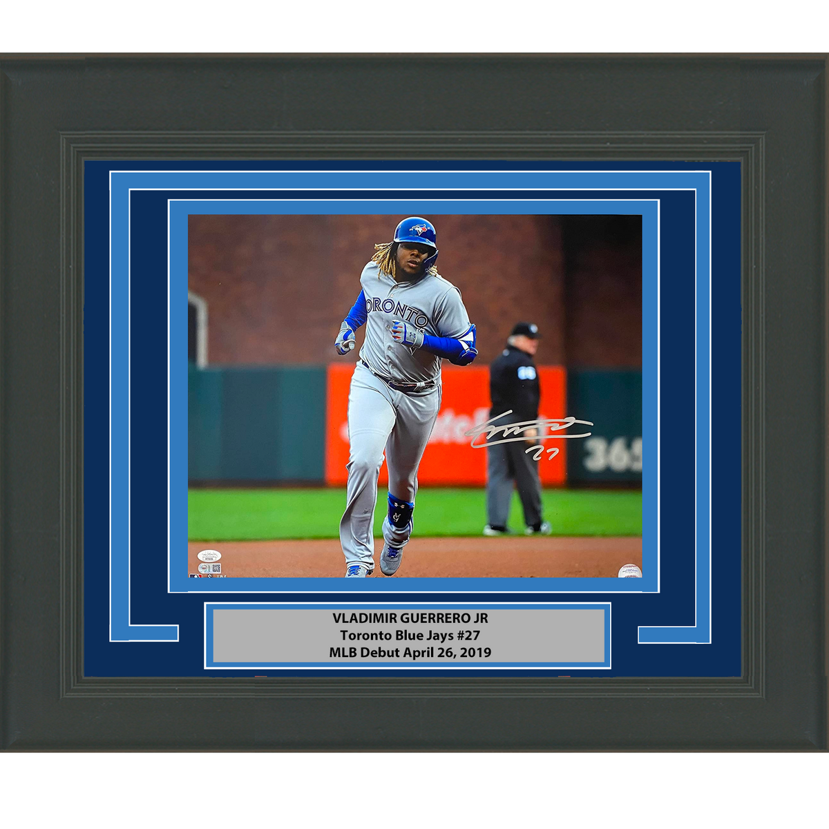 Autographed/Signed Vladimir Guerrero Jr. Toronto Blue Jays 16x20 Baseball Photo JSA COA #2