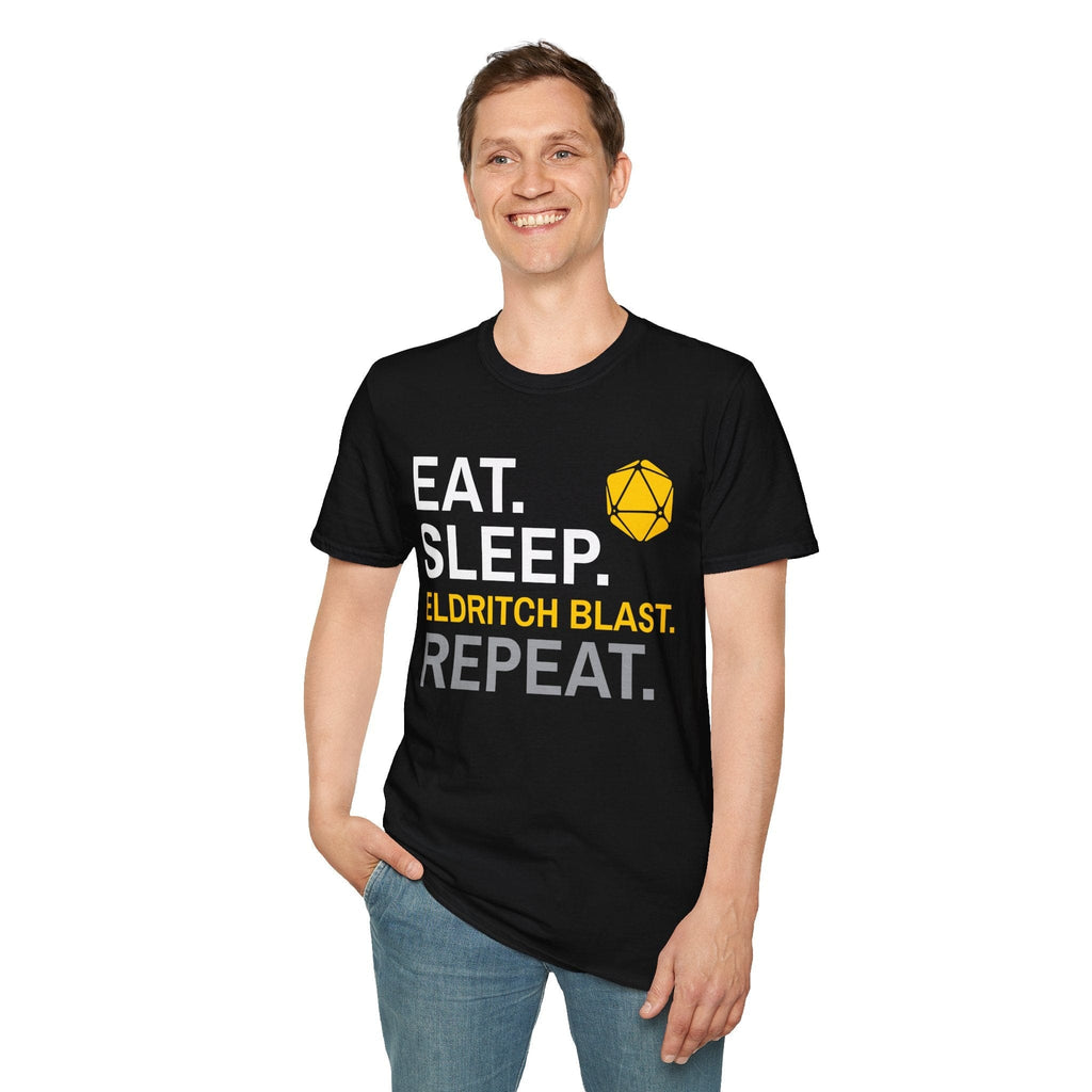Warlock Class T-Shirt – 'Eat, Sleep, Eldritch Blast, Repeat'