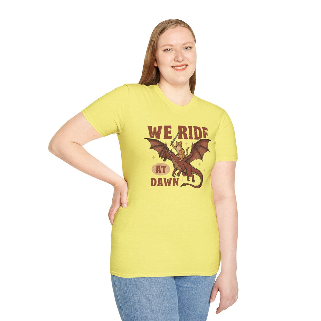 We Ride At Dawn Dragon Cat T-shirt