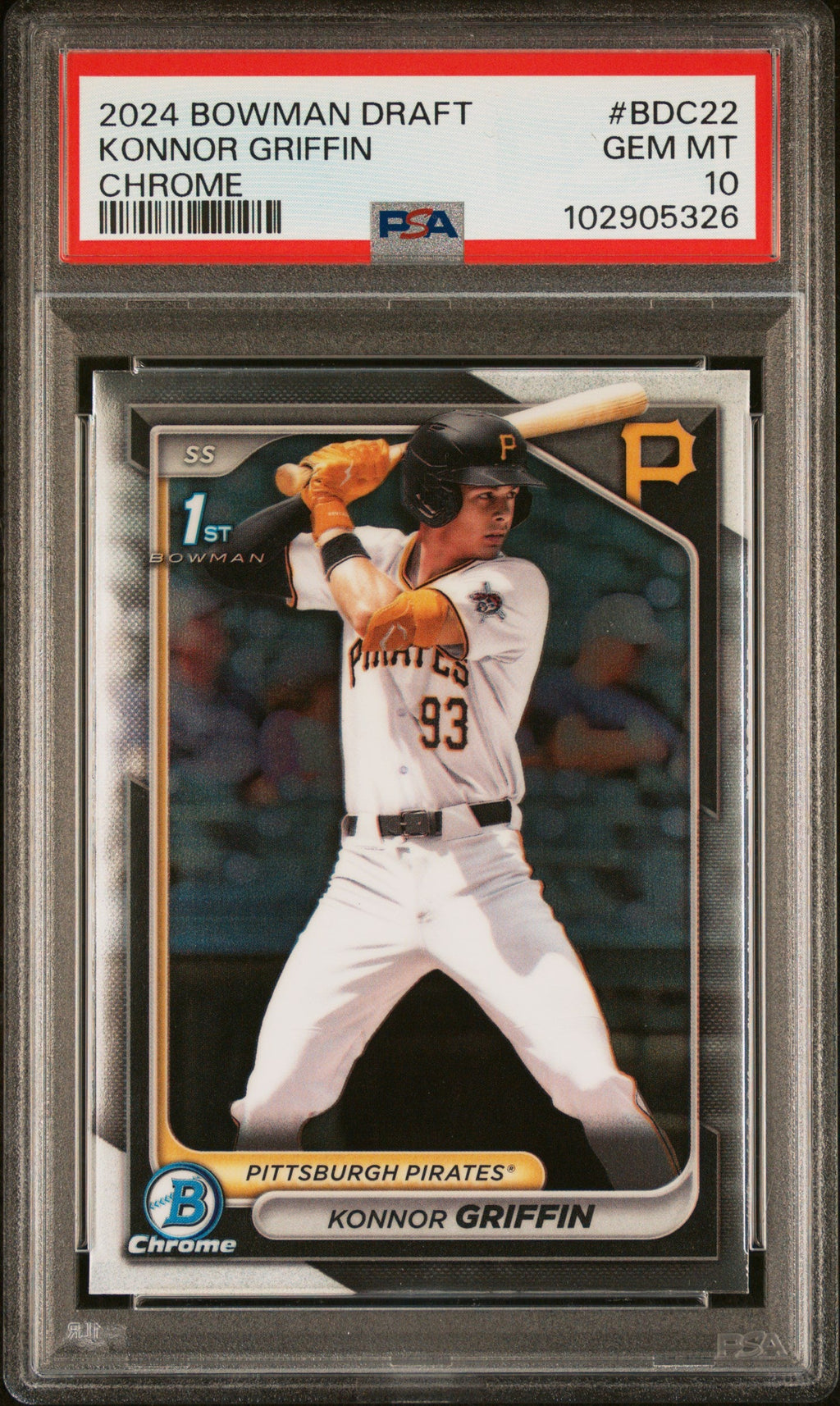 Graded 2024 Topps Bowman Draft Konnor Griffin #BDC22 Chrome Rookie RC Baseball Card PSA 10 Gem Mint