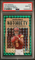 Graded 2024 Panini Mosaic Jayden Daniels #19 Notoriety Green Rookie RC Football Card PSA 10 Gem Mint