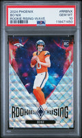 Graded 2024 Panini Phoenix Bo Nix #RRBNX Rookie Rising Wave Rookie RC Football Card PSA 10 Gem Mint